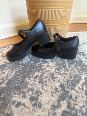Soda Girls Classic Black Mary Jane Block Heel Shoes